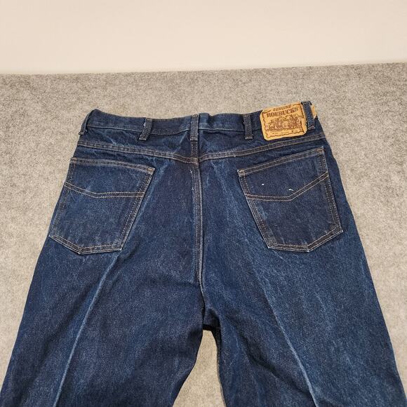 VTG 80s 90s Genuine Roebucks Mens 38x30 Dark Wash USA Made Blue Denim Jeans - Picture 4 of 16